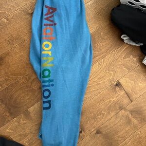 Blue aviator nation sweatpants